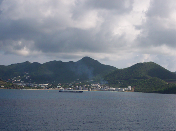 views of St. Maarten from the cruise ship