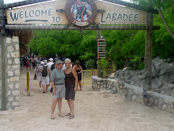 Judy and Rona at the Labadee entrance