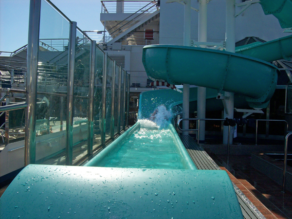 Karen Duquette on the slide