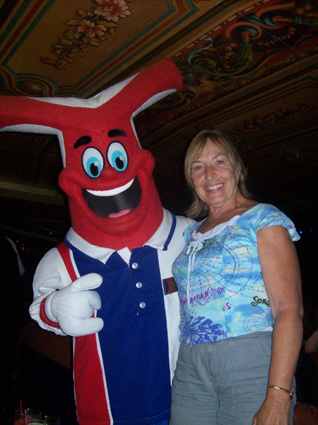 Janice Mackey and the tail fin dude