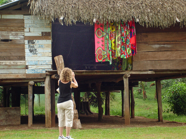 Bonnie Deeds at the village hut
