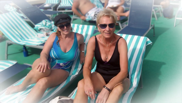Karen Duquette and a line dance friend