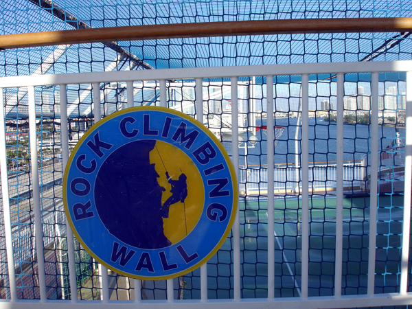 The Rock Climbing Wall sign