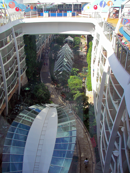 Looking down at Central Park from the pool area