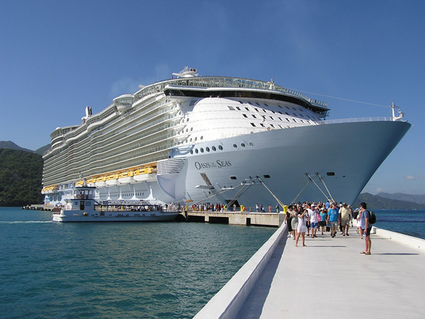 Passengers disembarking in Labadee, Haiti