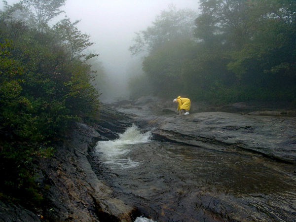 Lee Duquette bent down to feel the temperature of the water