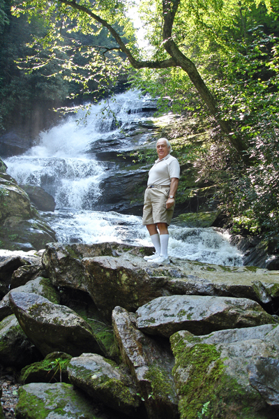 Lee Duquette at Graveyard Fields waterfall