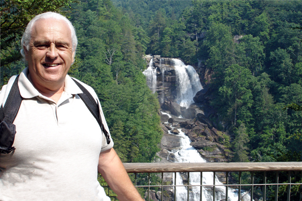 Lee Duquette on the viewing deck of the Upper Falls