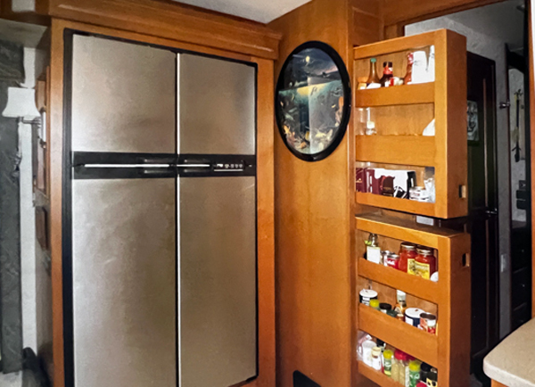 refrigerator and cabinet