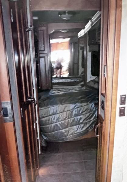 looking into the bedroom area