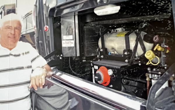 Lee Duquette checking out the engine