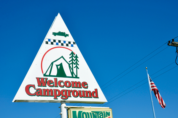 Welcome Campground sign
