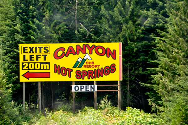 Canyon Hot Springs sign