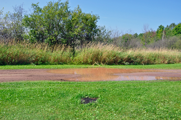 view from the RV after a rain storm