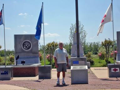 Lee at the memorial