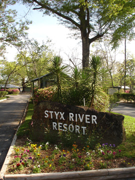 entrance to Styx River Resort