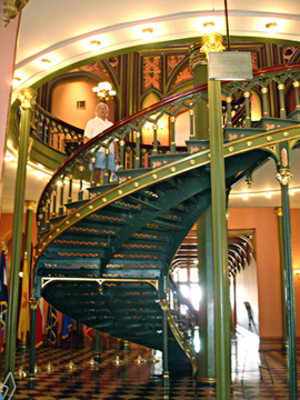 staircase inside Louisiana's Old State Capitol Building