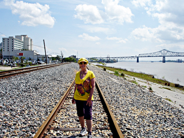 Karen Duquette on RR tracks