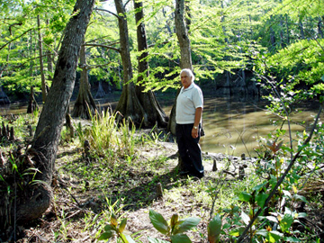 Lee Duquette in the woods