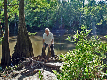 Lee Duquette in the woods