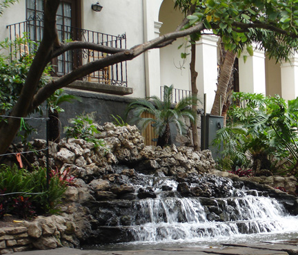 Riverwalk boat ride  waterfall