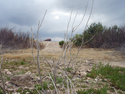 view from the bottom of the boat ramp