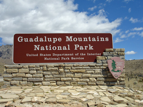 Guadalupe Mountains National Park sign