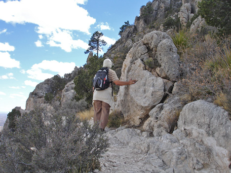 Lee on the Guadalupe Mountain trail