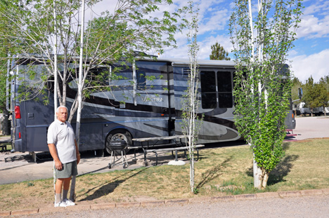 Lee Duquette & his motorhome (RV) named AWO