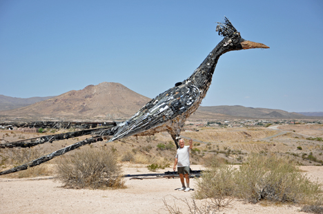 Las Cruces' giant roadrunner  & Lee Duquette