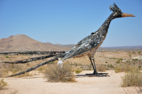 Las Cruces' giant roadrunner  & Lee Duquette