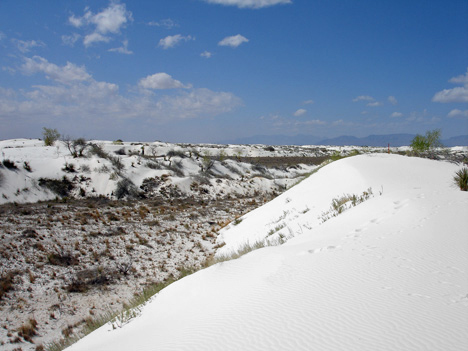 looking down a sand cliff