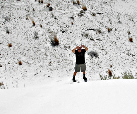 Lee at the bottom of the dune