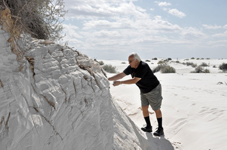 Lee feeling the dunes