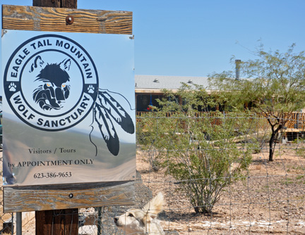  Eagle Tail mountain Wolf Sanctuary sign