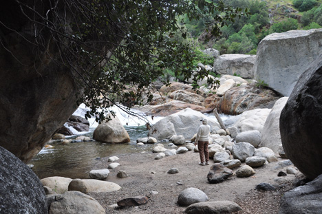 Lee Duquette approaching the waterfall