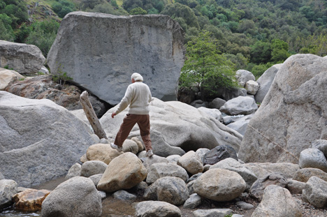 Lee Duquette approaching the waterfall