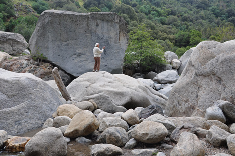 Lee Duquette approaching the waterfall