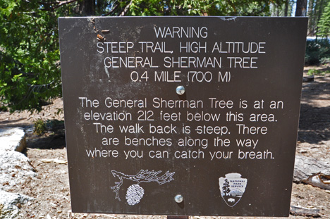 warning sign about steep trail
