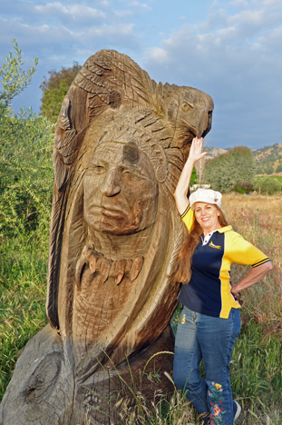 Karen Duquette and wood carving #3