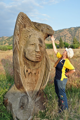 Karen Duquette and wood carving #3