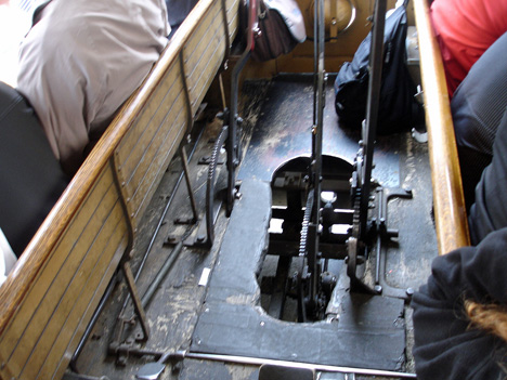 San Francisco cable car brake system