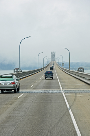 crossing the San Francisco Bay Bridge