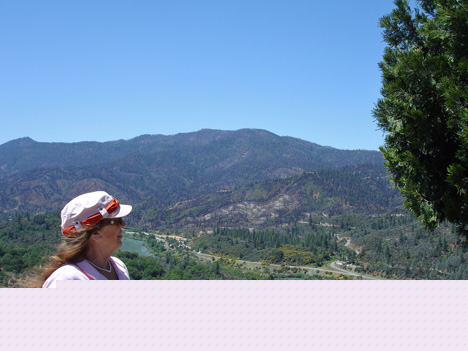 Karen Duquette and a View of Shasta Dam, Mt. Shasta & area from over-look
