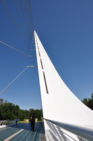 the Sundial Bridge and pylon during the day