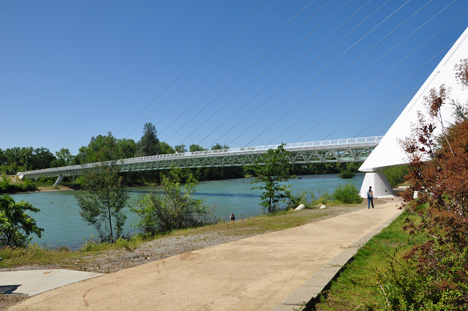 beside the Sundial Bridge in the daytime