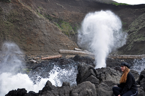 Karen Duquette at Spouting Horn 