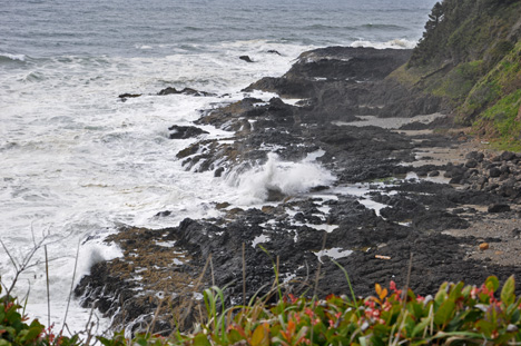 water spraying at Devils Churn