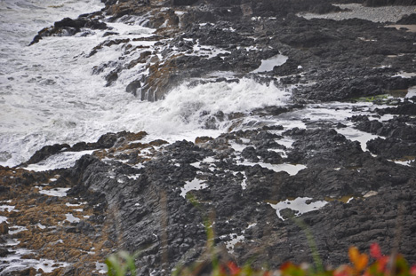 water spraying at Devils Churn