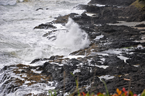 water spraying at Devils Churn